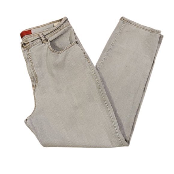 [Gloria Vanderbilt] Hi Rise Light Gray Jeans- Size 16 Short - Picture 1 of 9
